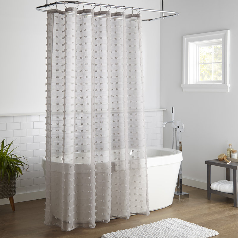 Gavril Polka Dots Shower Curtain, Gray
