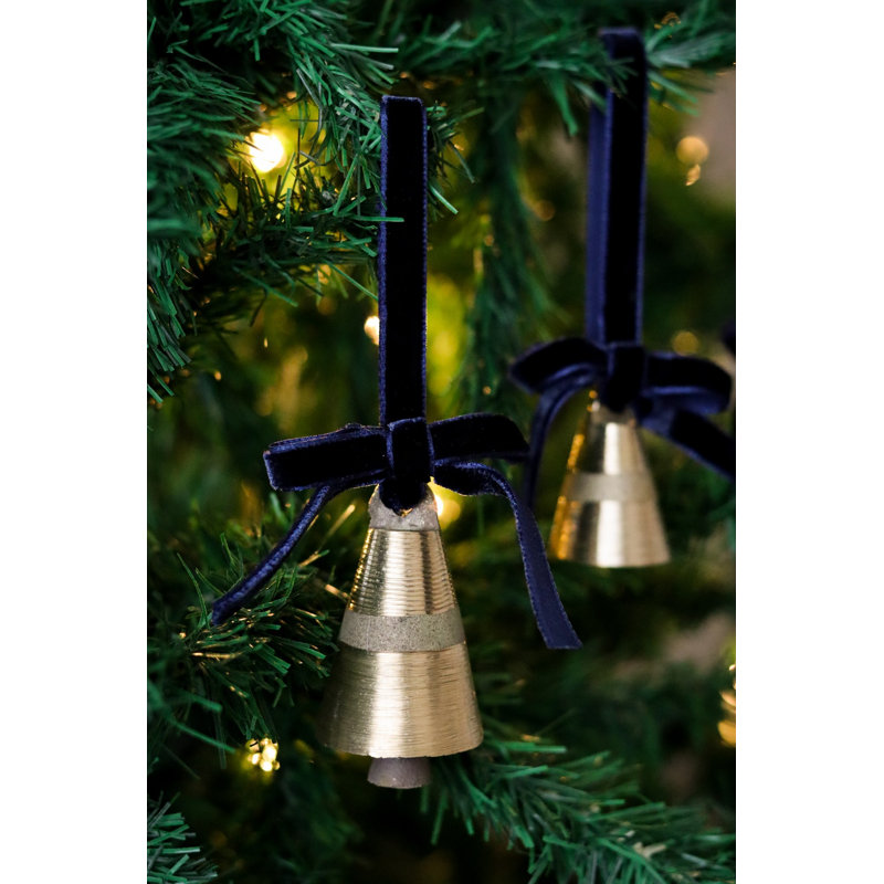 Élégante décoration d'arbre de Noël en velours bleu foncé, 2,0 x 4,7 pouces | 100% velours doux, parfait pour la décoration des Fêtes | Conception unique pour améliorer votre ambiance festive, cadeau idéal pour la famille et les amis