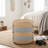 Abedin Industrial Striped Handmade Cotton Upholstered Ottoman Pouf