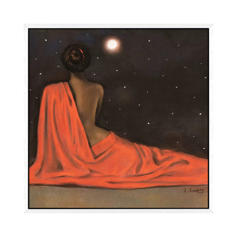 Evening Repose by Laurie Cooper - Painting on Canvas, White Framed, 45.72 cm H x 45.72 cm W