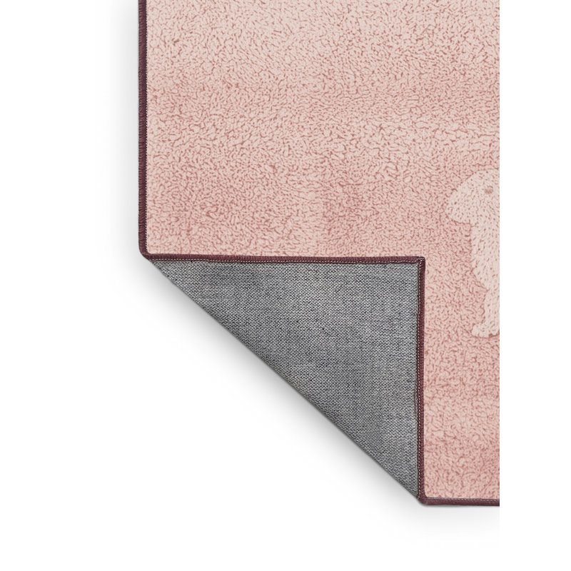 Tapis rose moderne et contemporain lavable à la machine Aguayo, 5 x 7