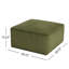 Repose-pieds carré en velours côtelé vert l 29,75 po x P 29,75 po x H 15,25 po