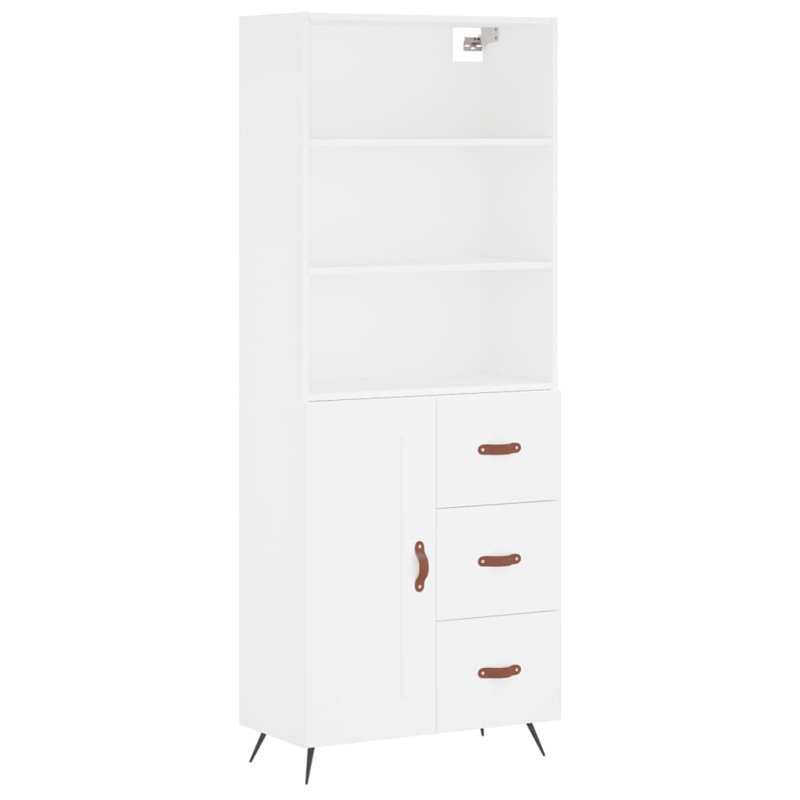 Glausen 69.5cm Wide 3 Drawer Highboard, White