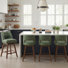 Faux Leather Swivel Bar Stool with Solid Wood Frame (Set of 4)