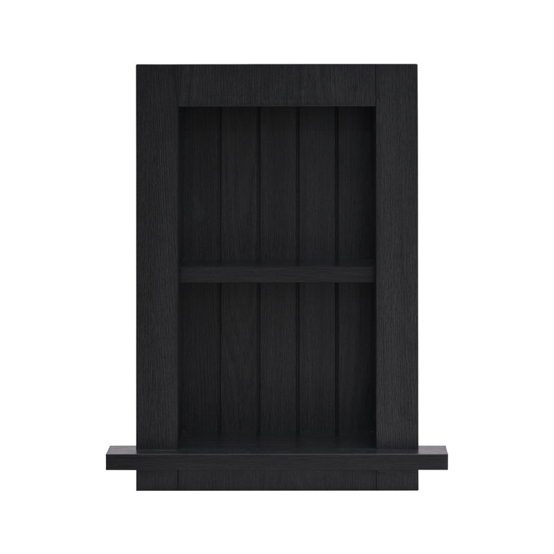 Hoya 2 Piece Recessed Wall Shelf, Black