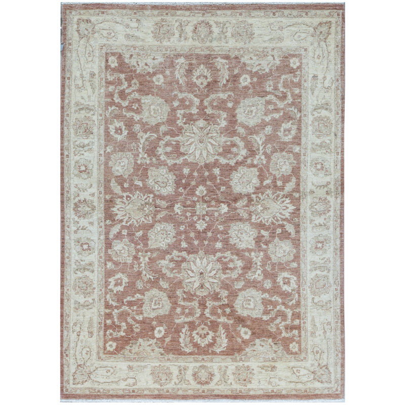 Tapis rouille et ivoire de haute qualité noué à la main