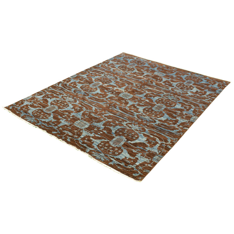Tapis unique brun foncé en laine noué à la main de style nouvel âge de 18 pi x 9 pi 11 po Pako