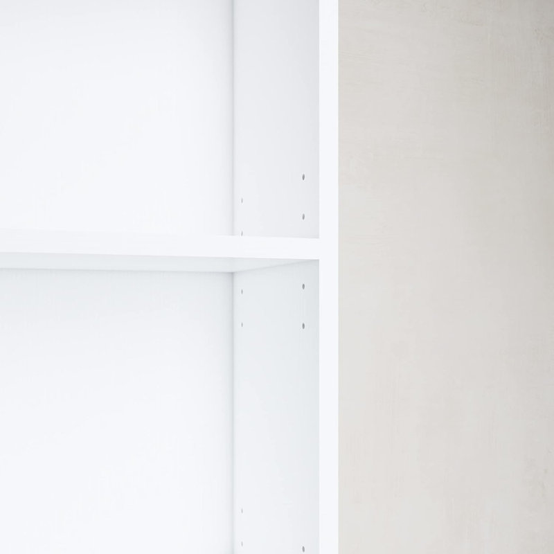 Ebern Designs Bookcase, 5-Tier Adjustable Open Storage Shelf Display Bookshelf HOFB003, Ivory White