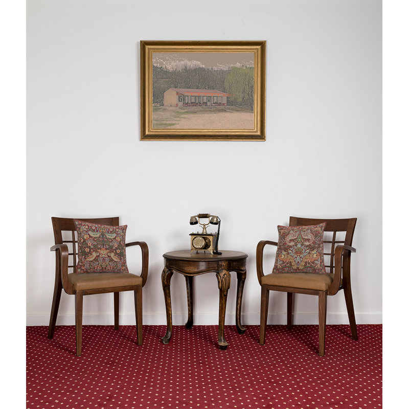 Strawberry Red Belgian Jacquard Square Cushion Cover