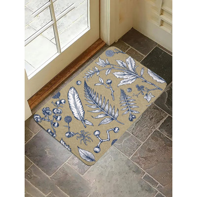 Botanical Sketch Bath Rug For Bathroom, 16 X 24