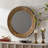 31.3 Inch Gold Textured Round Wall Mirror With Iron Frame And MDF Back, Perfect Boho Accent For Living Room Or Bedroom