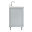 Meuble-lavabo ARIEL Monroe 48 po en bois massif gris avec comptoir en quartz blanc de Carrare de 1,5 po, lavabo rectangulaire central-125022555-125022554-99405041
