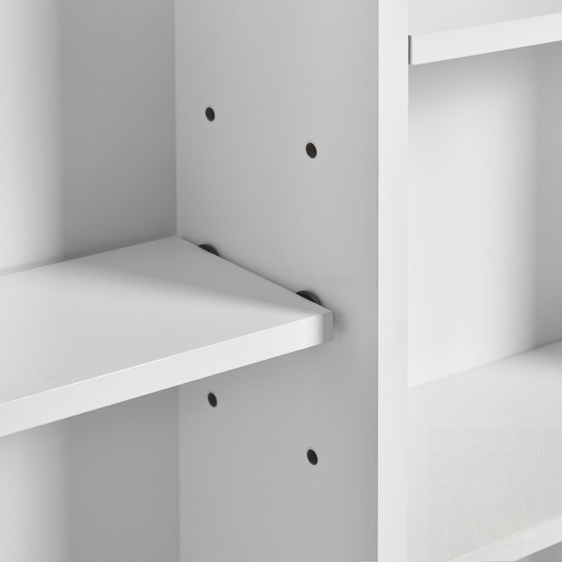 Armoire à pharmacie de salle de bain avec miroir et rangement, Blanc
