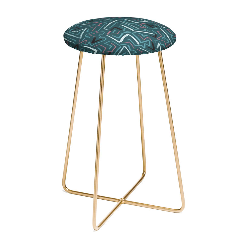 Tabouret de bar 30 po Dore Abolina Citlali, Bleu