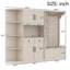 Armoire de vestibule multifonctionnelle de gauche à droite (peut être utilisée séparément) avec rangement et 4 crochets, armoire de rangement / arbre d'entrée 2 en 1 pour le salon, la cuisine et le couloir-1342044188