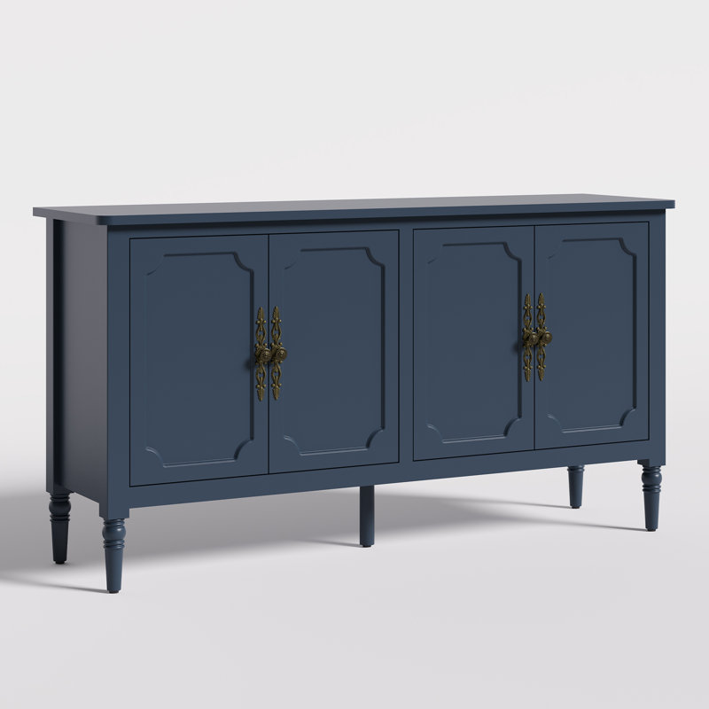 149.6cm Wide Solid Wood Sideboard, Blue