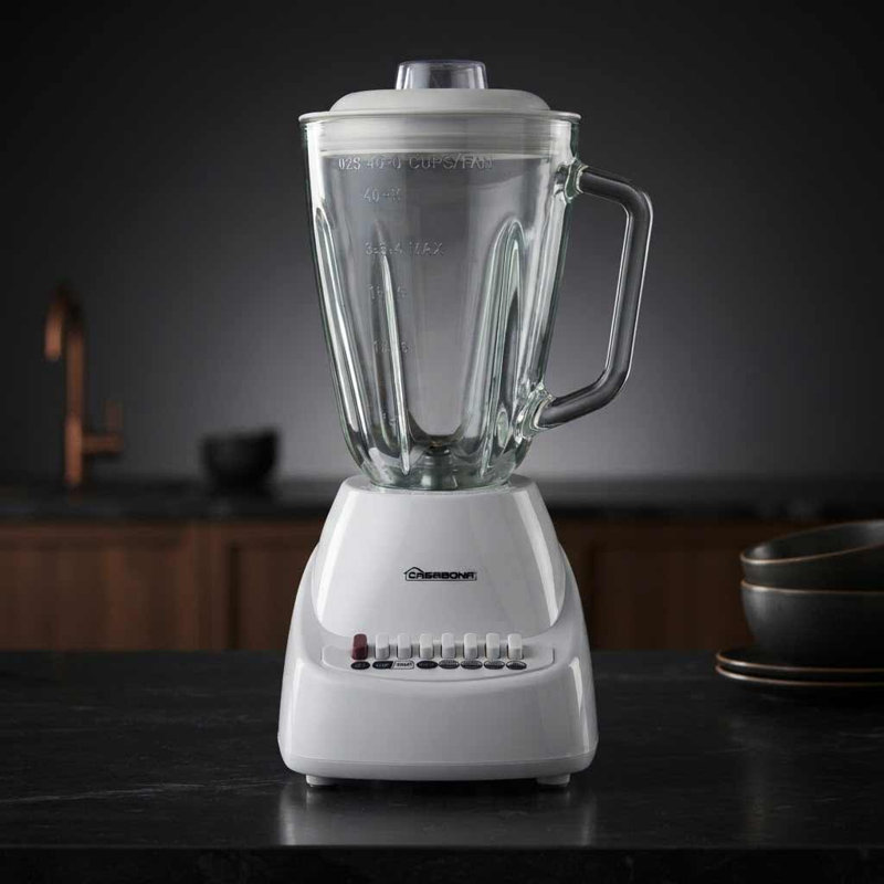 10 Speed Glass Blender, 1.5 L Jar, 400 W, White