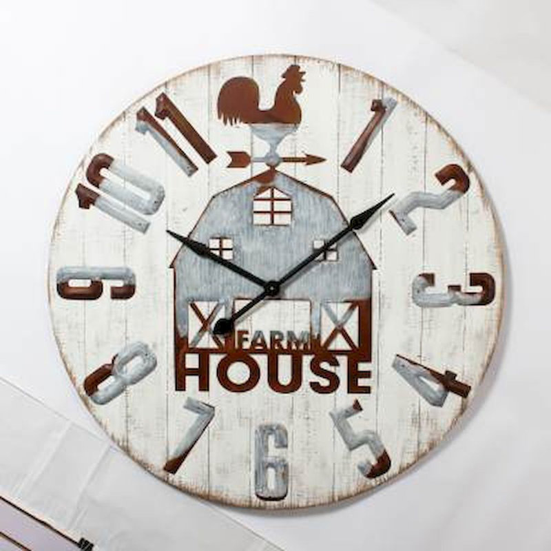 Horloge murale coq/ferme