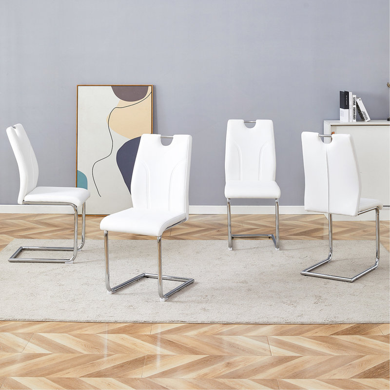 Ensemble de chaises de salle à manger élégantes avec pieds en métal durables, parfait pour les espaces modernes et polyvalents