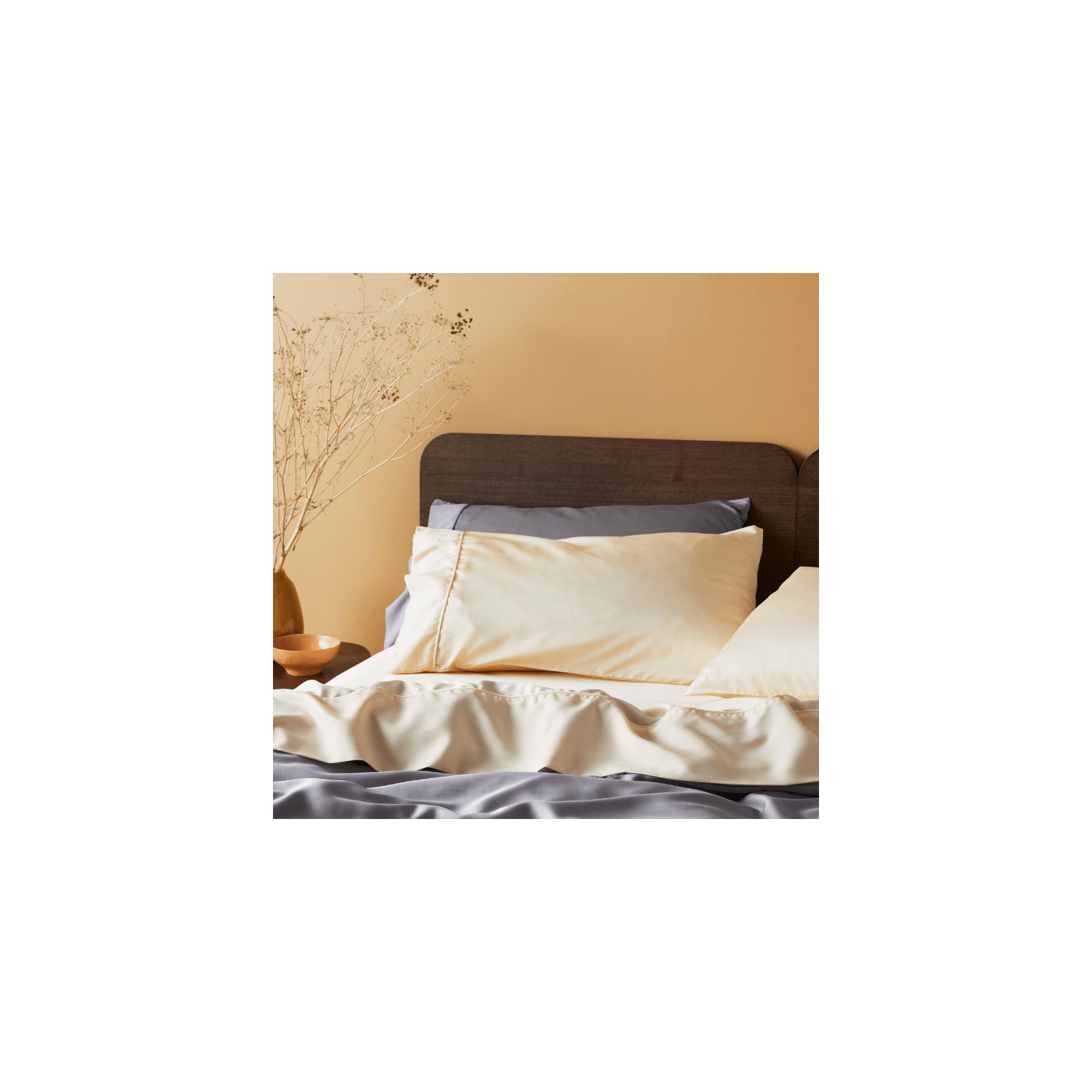 Signature Sateen Pillowcase, Full / Double Pillowcase + Pillowcases 2 Standard, Butter