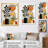 Orange Black Bohemian Minimalist Geometric Botanical - Abstract Boho Wall Art, Orange Boho Canvas Print-1455328430-1455328418-1455328417