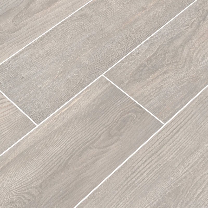 Arden 8 in. x 47 in. Matte Porcelain Wood Look Floor and Wall Tile, Greige