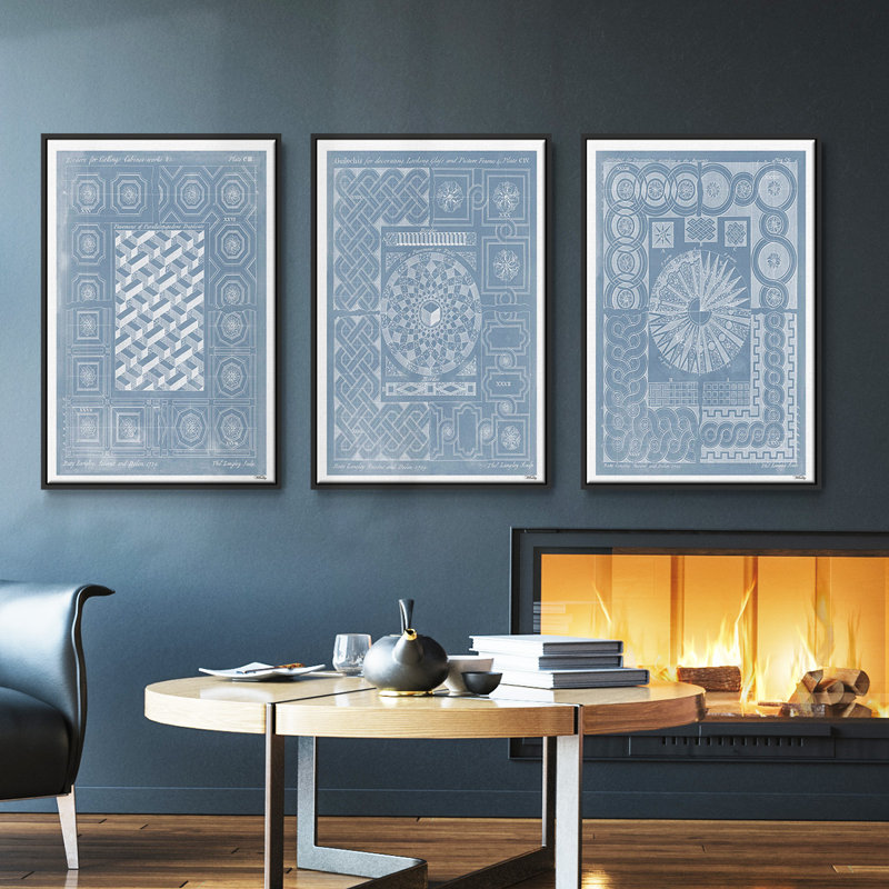 Elements For Design I, ensemble de 3 toiles encadrées, Cadre noir, H 40 po x l 78 po