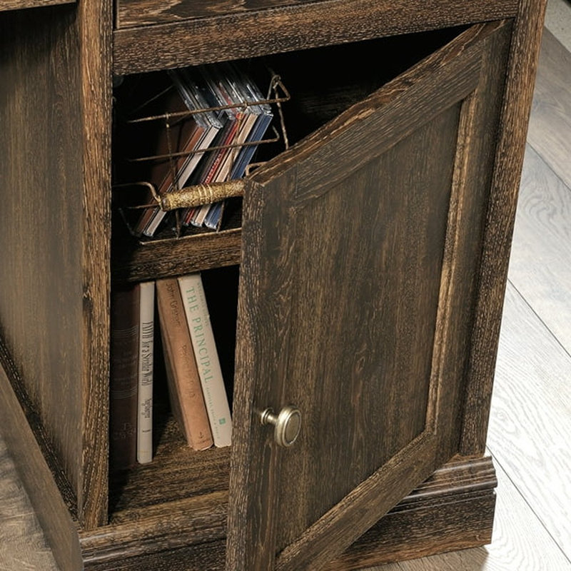 Bureau double caisson Evanka, Chêne et fer