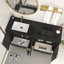 Meuble-lavabo autoportant 59 po Monterey + lavabo gauche en acrylique noir renforcé-2017649959-2017650388