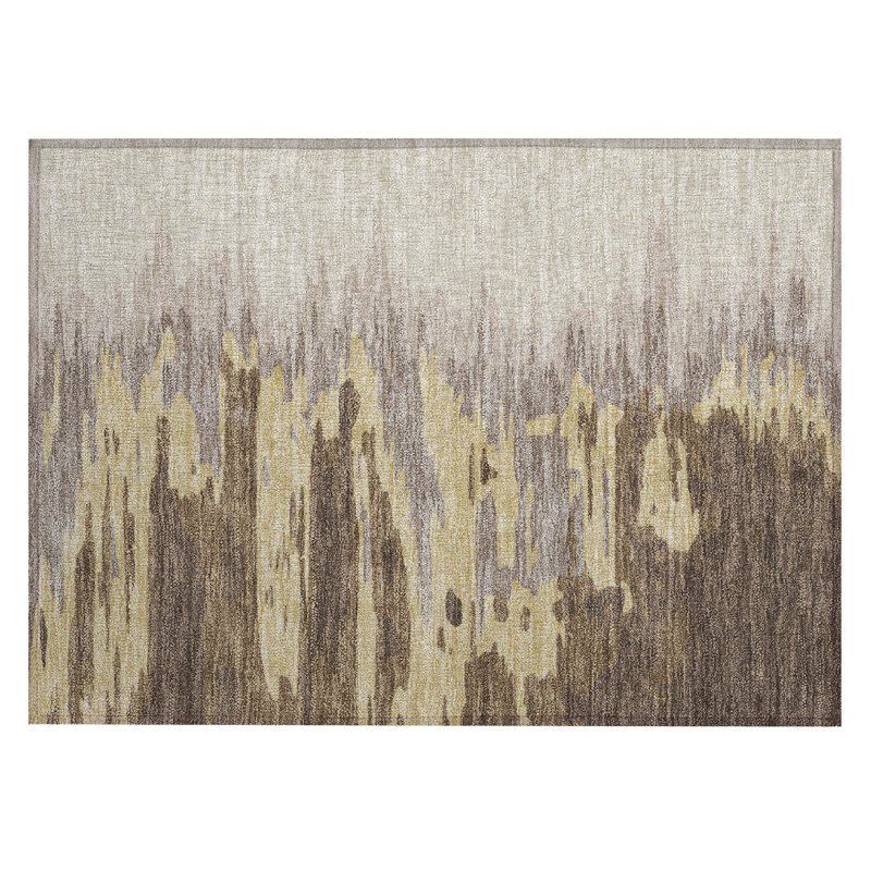 Coffee Synthetic Rectangular Washable Non-slip Rug 30" x 20"
