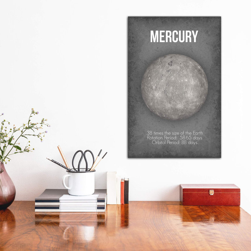 Décoration murale pour enfants Mercury, Toile tendue, H 18 po x l 12 po x 1,5 po