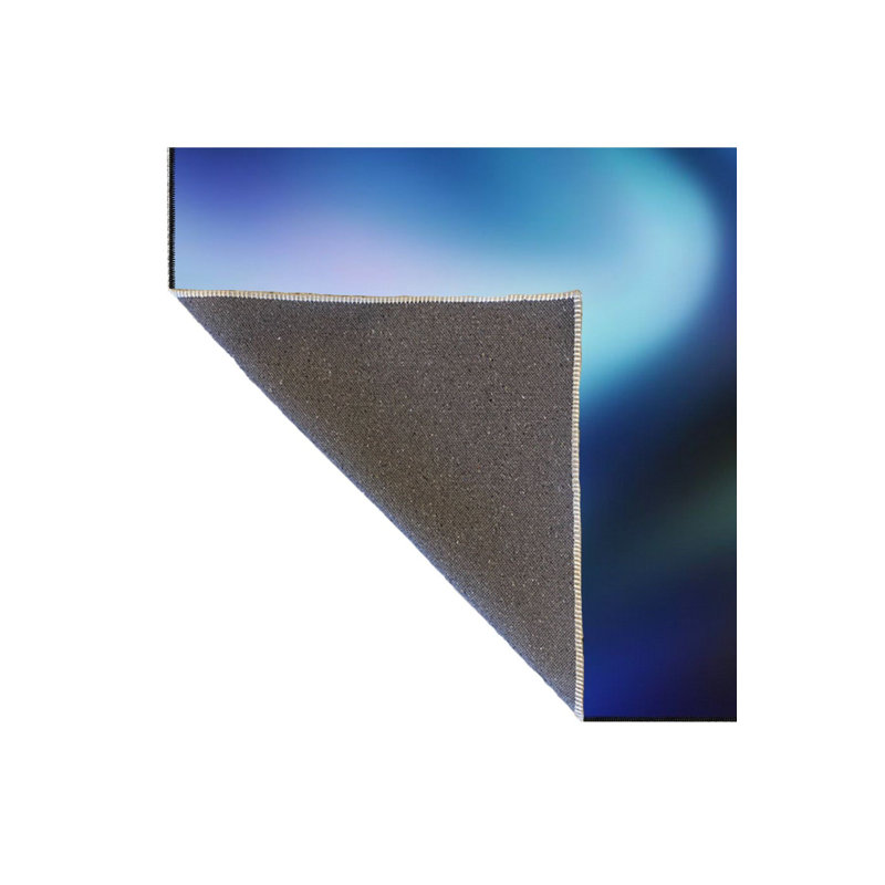 Tapis bleu tissé lavable à la machine, Rectangle 2 pi 6 po x 4 pi 11 po