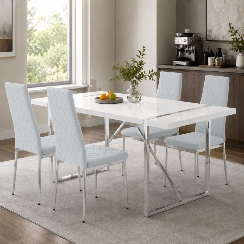 Ensemble de chaises parsons rembourrées Modern Diamond, Gris, 4
