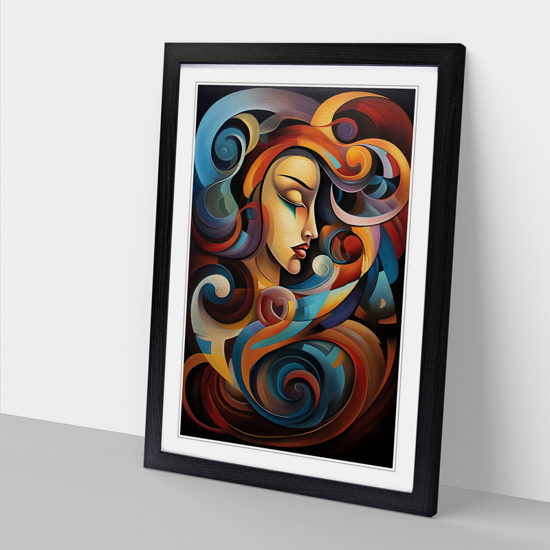 Aquarius Zodiac Abstract - Framed Print, Black Framed, 34cm H x 25cm W x 2cm D