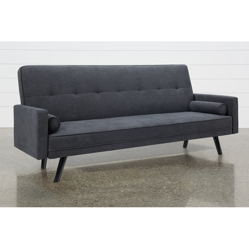 Ston Easton Twin 80 " Upholstered Convertible Sofa, Blue Gray Canvas