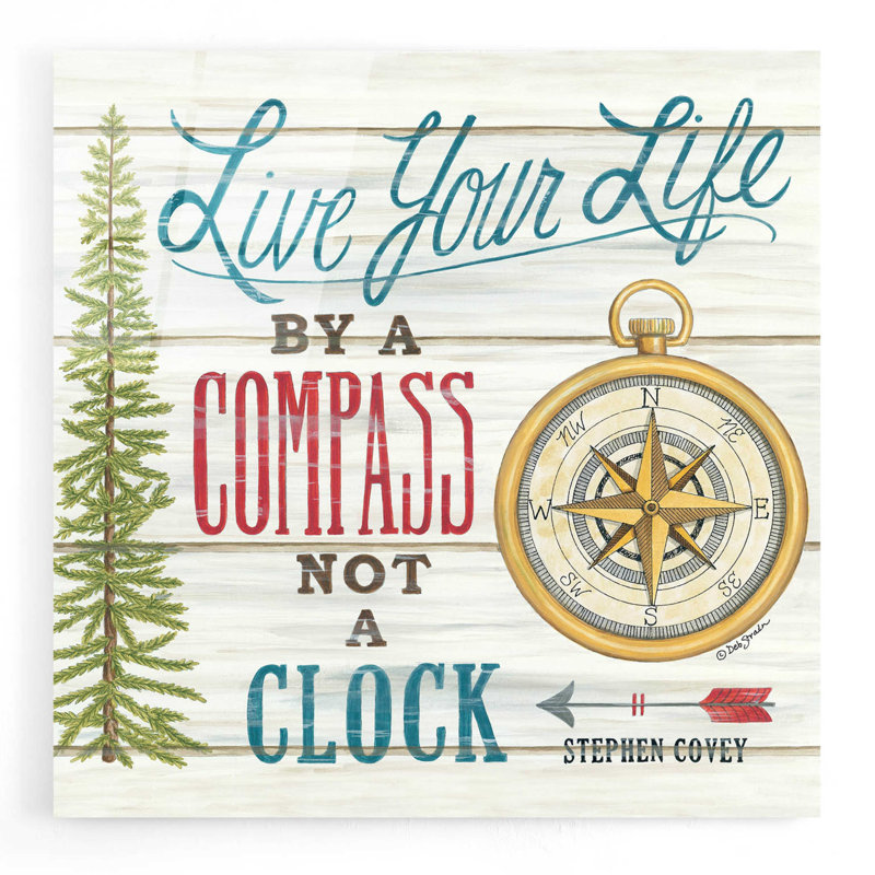" Compass Not A Clock " by Deb Strain, 12" H x 12" W x 0.13" D