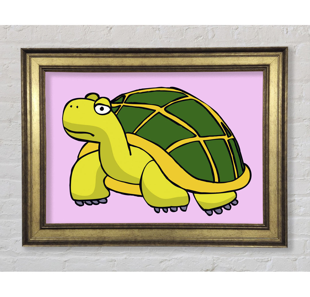 Gerahmtes Wandbild Big Turtle Pink