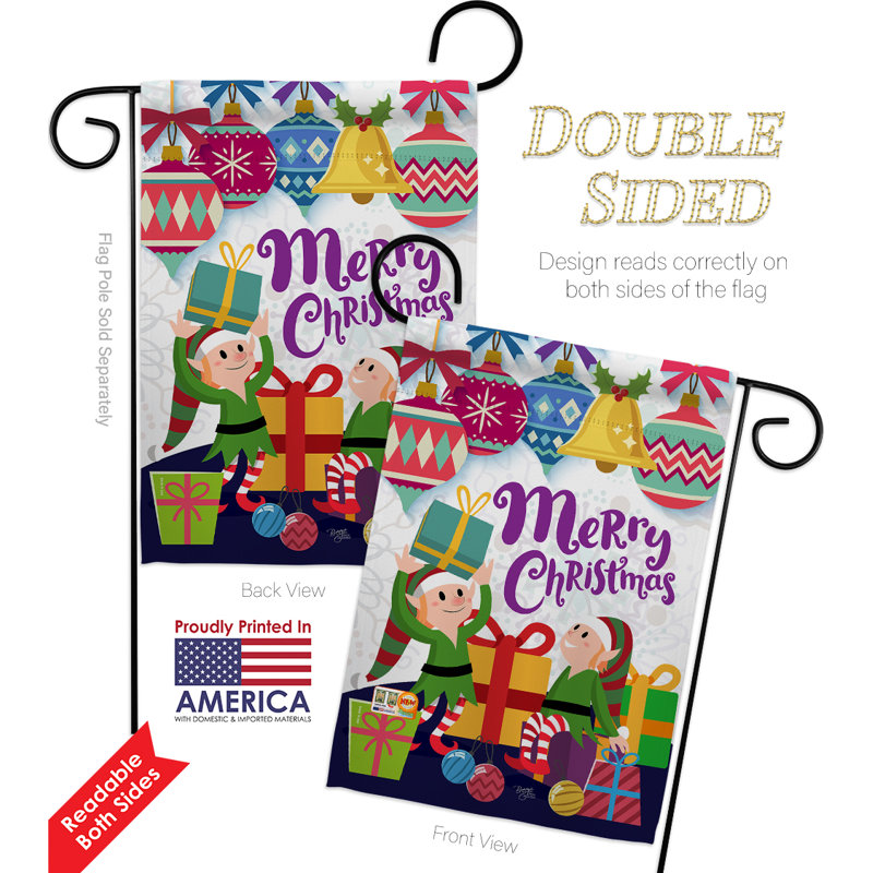 Double Sided 18.5'' H x 13'' W Polyester Christmas Flag Set