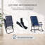 Ensemble de patio extérieur 3 pièces avec table en verre et chaises berçantes rembourrées, idéal pour le porche, le balcon et le camping