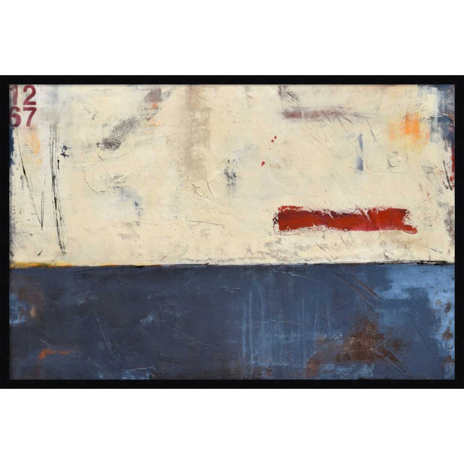 Label 1267 by Mauro Wood Framed Wall Art Print, Black, 28" H x 41" W