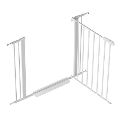 30" Tall Auto-Close Walk-Through Pet Gate, Pressure Mounted Steel Dog Gate for Stairs & Doorways, Adjustable Width 29.5"-40.5"