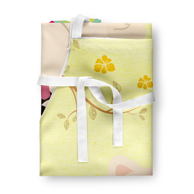 Tablier œufs de pâques, Jaune / crème, Samoyède
