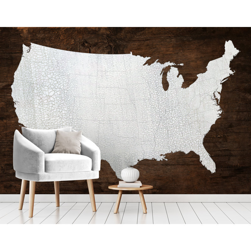 Murale america, l 96 po x L 144 po, Brun