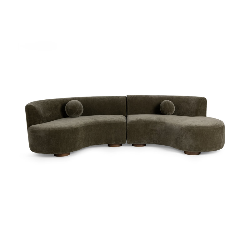 Octavia Upholstered Sectional, Olive Moss