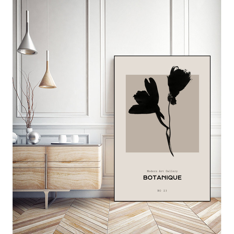 «Black Flower», toile encadrée