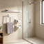 Ensemble de 5 barres porte-serviettes de salle de bain en nickel brossé avec porte-essuie-tout double base, design carré moderne, fixations murales en acier inoxydable SUS304, 60 cm (23,6 pouces).