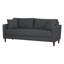 Canapé Yera avec 2 coussins, siège capitonné gris, bois brun cerisier, 195 cm (77 po)-135371920