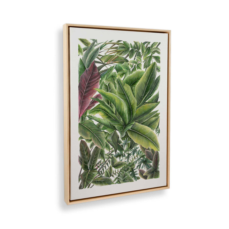 Étude de canopée verdoyante par Dollybirds, estampe d'art, 19.25" H x 13.25" W, American Maple Framed Canvas