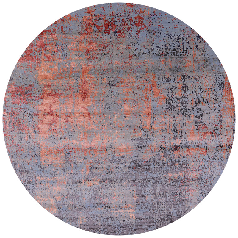 Abstract Indoor Rug, Round 5'
