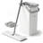 JOYMOOP Flat Squeeze Mop and Bucket Set, with 50" Mop Handle and 2 Grey Microfiber Pads